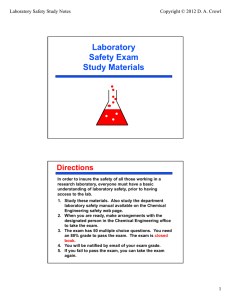 Laboratory Safety Exam Study Materials Directions