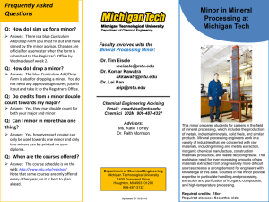 Minor in Mineral Processing at Michigan Tech Frequently Asked