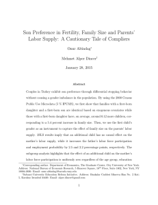 Son Preference in Fertility, Family Size and Parents’ Onur Altindag