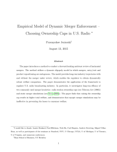 Empirical Model of Dynamic Merger Enforcement – ∗ Przemys law Jeziorski