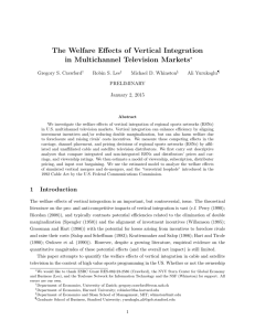 The Welfare Effects of Vertical Integration in Multichannel Television Markets ∗