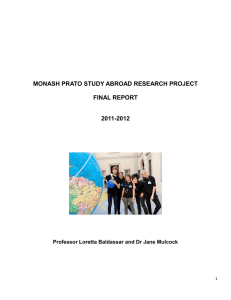 MONASH PRATO STUDY ABROAD RESEARCH PROJECT FINAL REPORT 2011-2012