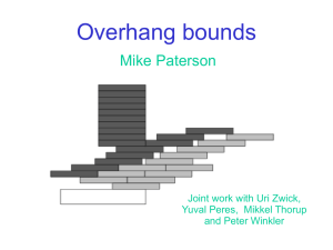 Overhang bounds Mike Paterson Joint work with Uri Zwick,