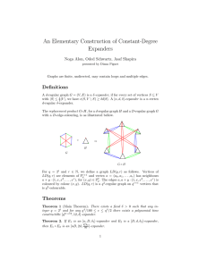 An Elementary Construction of Constant-Degree Expanders Definitions Noga Alon, Oded Schwartz, Asaf Shapira