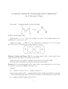 ”A separator theorem for string graphs and its applications” γ v