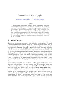 Random Latin square graphs Demetres Christofides Klas Markstr¨ om
