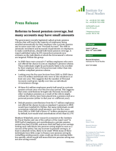 Press Release Reforms to boost pension coverage, but 