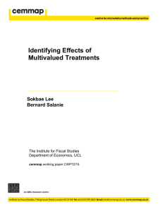 Identifying Effects of Multivalued Treatments Sokbae Lee Bernard Salanie