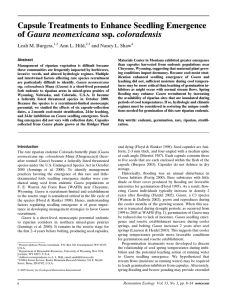 Capsule Treatments to Enhance Seedling Emergence of Gaura neomexicana ssp. coloradensis