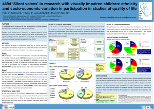 4694 ‘Silent voices’ in research with visually impaired children: ethnicity