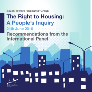 The Right to Housing: A People’s Inquiry Recommendations from the