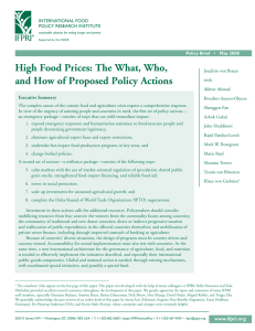 High Food Prices: The What, Who,