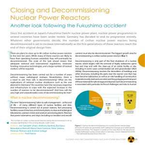 Closing and Decommissioning Nuclear Power Reactors Another look following the Fukushima accident