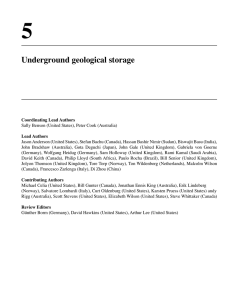 5 Underground geological storage