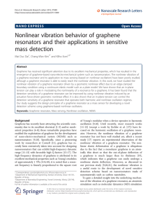 Nonlinear vibration behavior of graphene resonators and their applications in sensitive