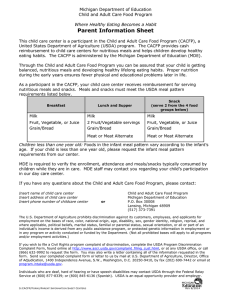 Parent Information Sheet Michigan Department of Education