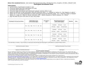 Participant Enrollment Form