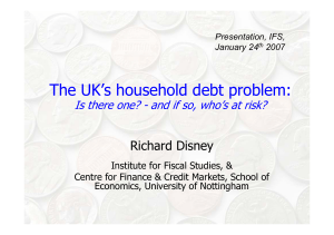 The UK’s household debt problem: Richard Disney