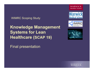 Knowledge Management Systems for Lean Healthcare ( )