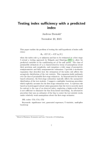 Testing index sufficiency with a predicted index Andreas Dzemski November 20, 2015