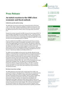 Press Release An initial reaction to the OBR’s first