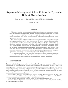 Supermodularity and Affine Policies in Dynamic Robust Optimization Dan A. Iancu
