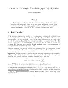 A note on the Kenyon-Remila strip-packing algorithm Maxim Sviridenko