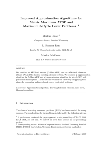 Improved Approximation Algorithms for Metric Maximum ATSP and Markus Bl¨