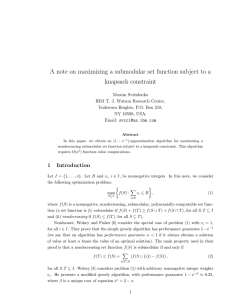 A note on maximizing a submodular set function subject to... knapsack constraint