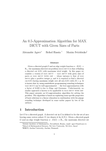 .5-Approximation Algorithm for MAX An 0 DICUT with Given Sizes of Parts