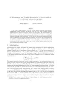 Concentration and Moment Inequalities for Polynomials of Independent Random Variables ∗ Warren Schudy
