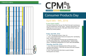 Consumer Products Day April 8th - 9th, 2016 Is your team ready?