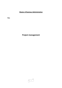 Project management  Master of Business Administration  Title  