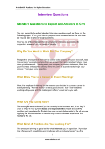 Interview Questions  Standard Questions to Expect and Answers to Give