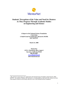 Students’ Perceptions of the Value and Need for Mentors