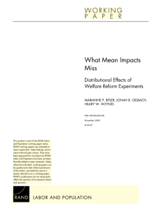 What Mean Impacts Miss Distributional Effects of Welfare Reform Experiments