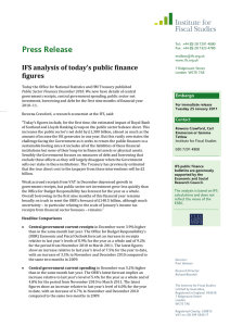 Press Release IFS analysis of today’s public finance