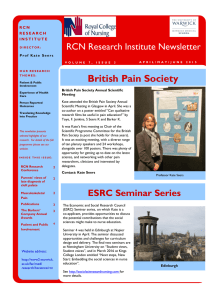 British Pain Society RCN Research Institute Newsletter R C N