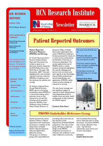 RCN Research Institute Patient Reported Outcomes Newsletter