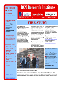 RCN Research Institute  Newsletter FIRE STUDY