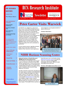 RCN Research Institute  Newsletter Peter Carter Visits Warwick