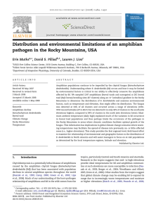 Distribution and environmental limitations of an amphibian Erin Muths
