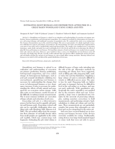 ESTIMATING ROOT BIOMASS AND DISTRIBUTION AFTER FIRE IN A