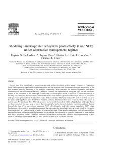 Modeling landscape net ecosystem productivity (LandNEP) under alternative management regimes
