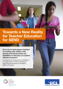 Towards a New Reality for Teacher Education for SEND