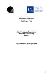 Institute of Education Pathfinder Pilot  From Pedagogic Research to