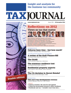 Refl ections on 2012 Views on tax that matter