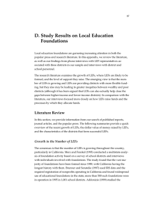 D. Study Results on Local Education Foundations