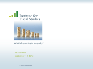 What is happening to inequality? Paul Johnson September  13, 2012