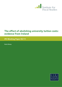 The effect of abolishing university tuition costs: evidence from Ireland